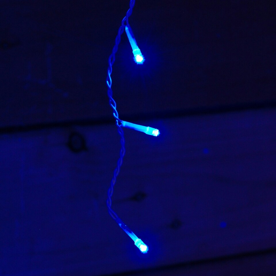 image 1 of 100 Blue Icicle Connectable LED Seasonal Lights