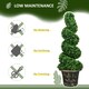 image 5 of HOMCOM Set of 2 Potted Artificial Plants, Topiary Spiral Boxwood Trees, 90cm