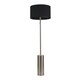 image 3 of ValueLights Lexy Black Fabric Drum Shade with Brushed Chrome Dimmable Floor Lamp with LED Bulb Black
