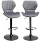 image 1 of HOMCOM Bar Stool Set of 2 Fabric Adjustable Height Swivel Counter Chairs