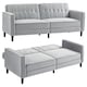 image 1 of HOMCOM Convertible Sofa Futon Velvet-Touch Tufted Couch Sofa Bed Grey