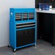 image 2 of HOMCOM Top Chest and Roller Cabinet Combo Metal Tool Cabinet on Wheels Blue Blue | Black