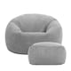 image 4 of icon Kingston Cord Adults Bean Bag Chair and Pouffe, Ready Filled Beanbag and Footstool Grey Grey | Grey