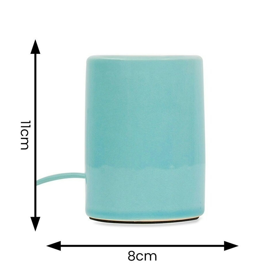 image 1 of ValueLights Small Green Glazed Ceramic Bedside Table Lamp - Including Bulb