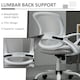 image 5 of Vinsetto Mesh Task Swivel Chair Home Office Desk w/ Lumbar Back Support, Grey