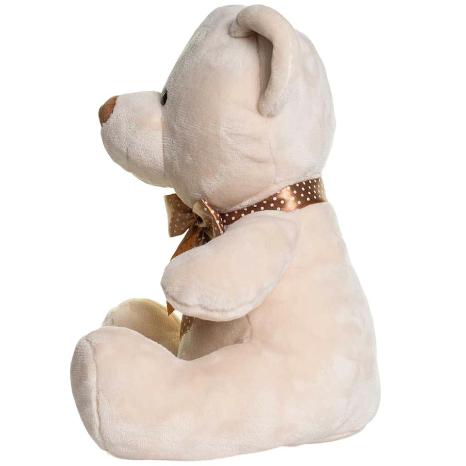 image 1 of Mumbles Velvet Bear Plush Toy - Cream - 20cm