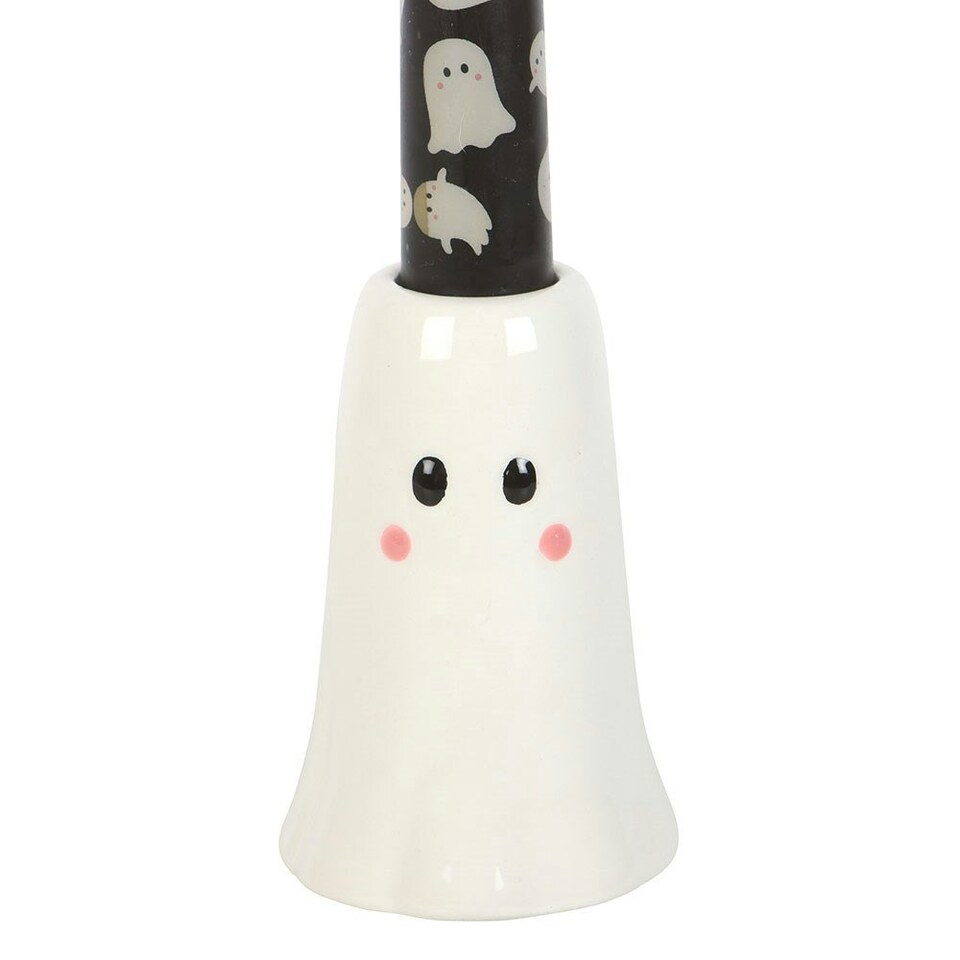image 1 of Something Different Sweet Ghost Candle Holder - White/Black - One Size