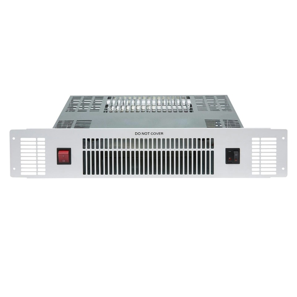 image 1 of SIA 2kW Stainless Steel Slimline Electric Kitchen Plinth Heater In White - PLH3