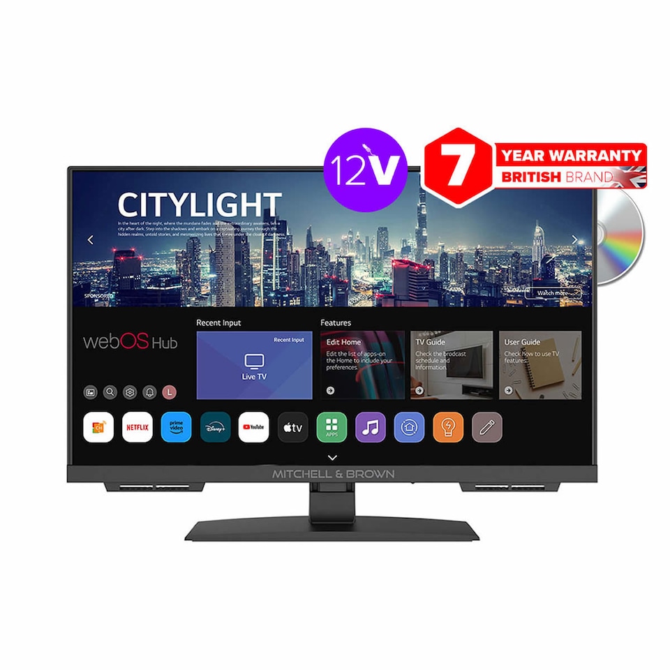image 1 of Mitchell-and-Brown JB32DVD1811ST 32inch SMART LED HD Ready Freesat 12v Built-in DVD