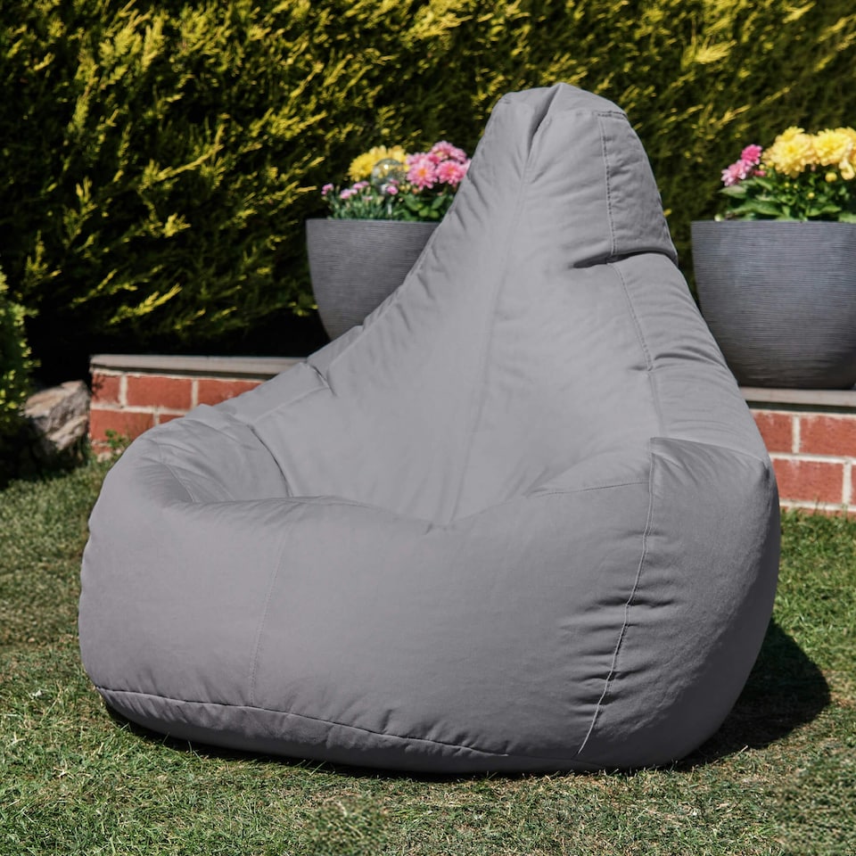 image 1 of icon Recliner Indoor Outdoor Bean Bag Grey Bean Bag Chair Grey