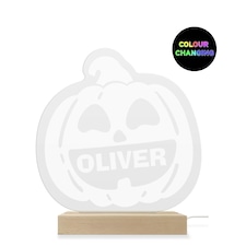 Personalised Pumpkin Wooden LED Light
