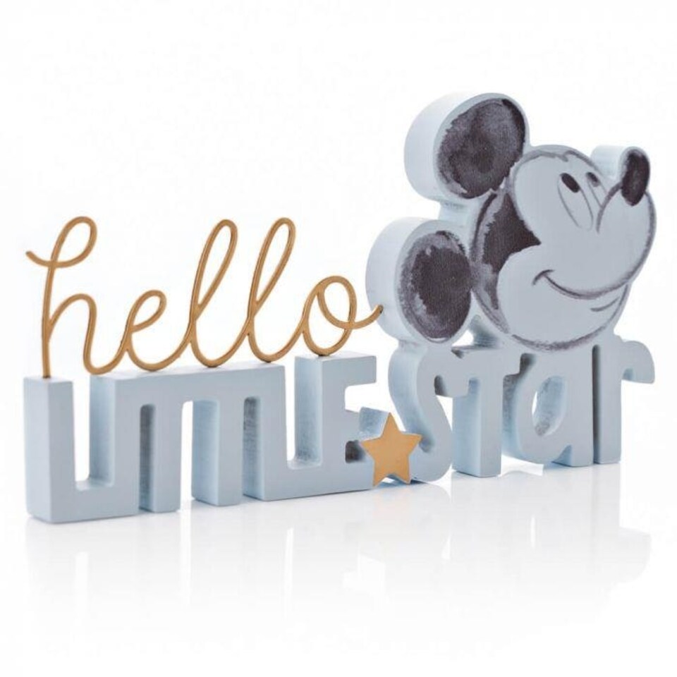 image 1 of Disney Mickey Hello Little Star Mantle Plaque Blue