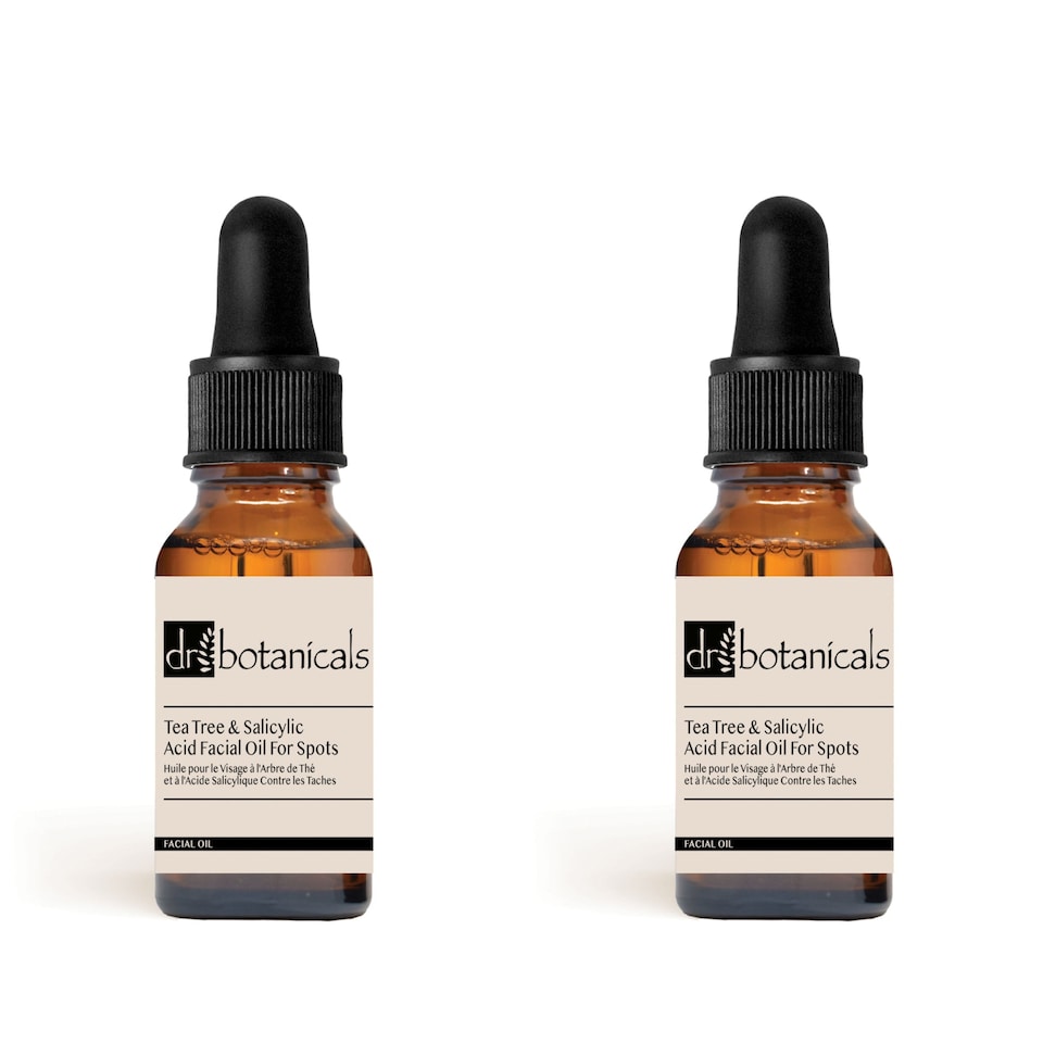 image 1 of Dr Botanicals Eucalyptus, Tea Tree & Salicylic Acid Facial Oil For Spots 15ml x 2 Duo Set
