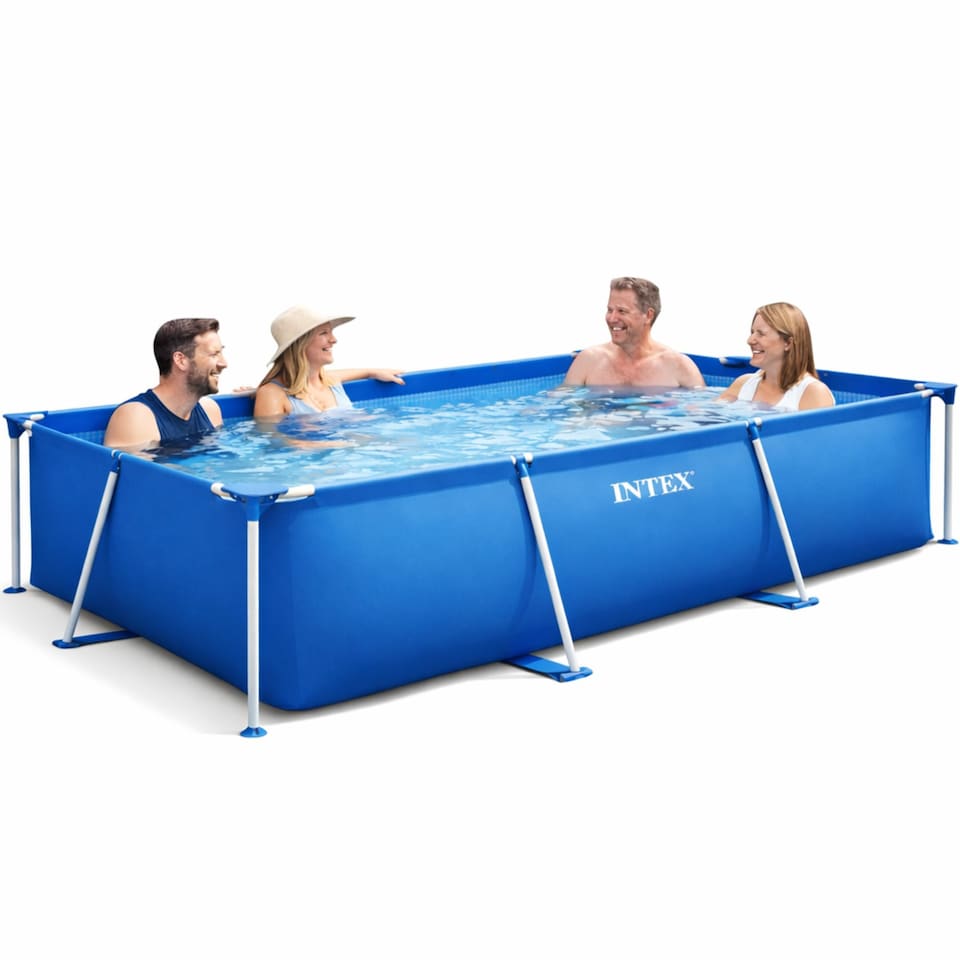 image 1 of Rectangular Frame Swimming Pool 450 x 220 x 84 cm Large Family Garden Pool with Durable Steel Frame
