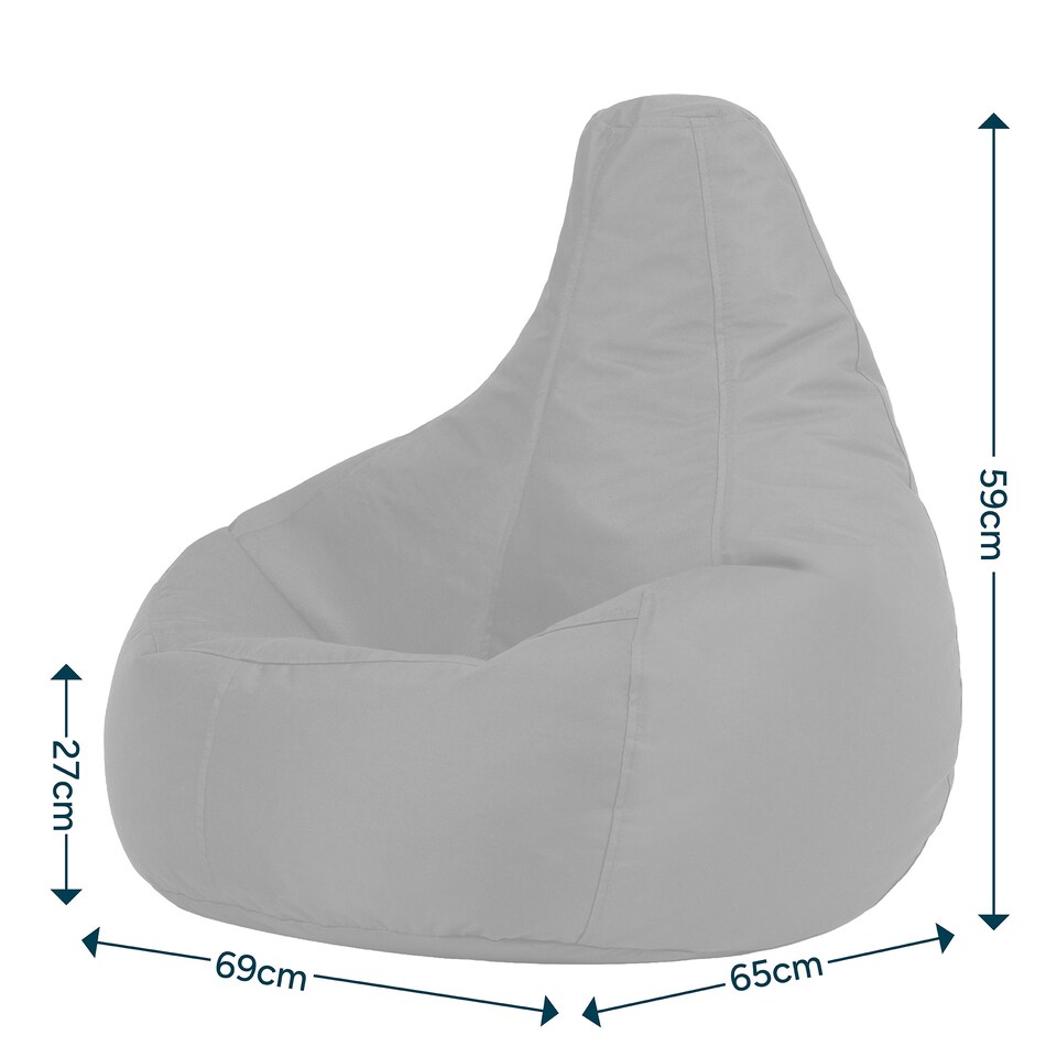 image 1 of Kids Recliner Beanbag Indoor and Outdoor Blue Set of 2 | Blue | Blue | M | 1
