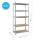 image 2 of House of Home Boltless 5 Tier Shelving Racking Heavy Duty Steel Shelf Unit Shed Garage Home | Silver | galvanised