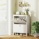 image 2 of HOMCOM 2 Drawer Shoe Cabinet with Flip Doors for Hallway, Entryway White | 80 x 24 x 95.5 cm