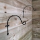 image 8 of Pack of 2 Tom Chambers Heavy Duty Handcrafted Metal 38cm Black Wall Bracket Hook For Garden Hanging Basket Bird Feeder | Black | Black