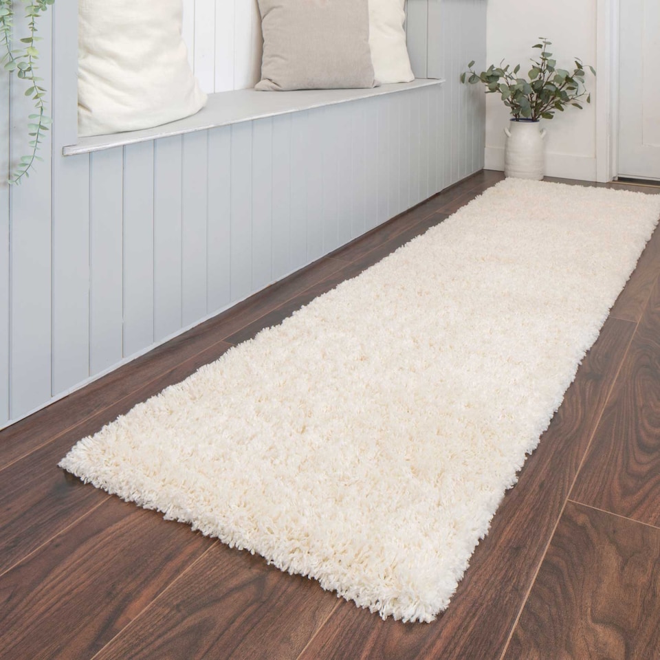 image 1 of Cream Super Soft Shaggy Rug | Cream | Cream | 60cm x 240cm