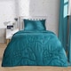 image 1 of OHS Quilted Embossed Patterned Soft Plump Coverless 7.5 Tog Washable Duvet Cover and Pillowcase Bedding Set Blue | Teal Gaming | Single