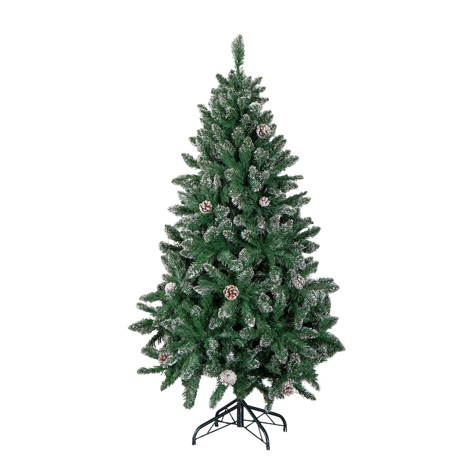 image 1 of 5ft (1.5m) Tall Rocky Mountain Pine Christmas Tree with 526 Snow Tipped Branches & Pinecones