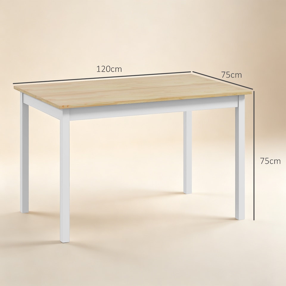 image 1 of HOMCOM Dining Table Farmhouse Kitchen Table w/ Wood Frame for Dining Room