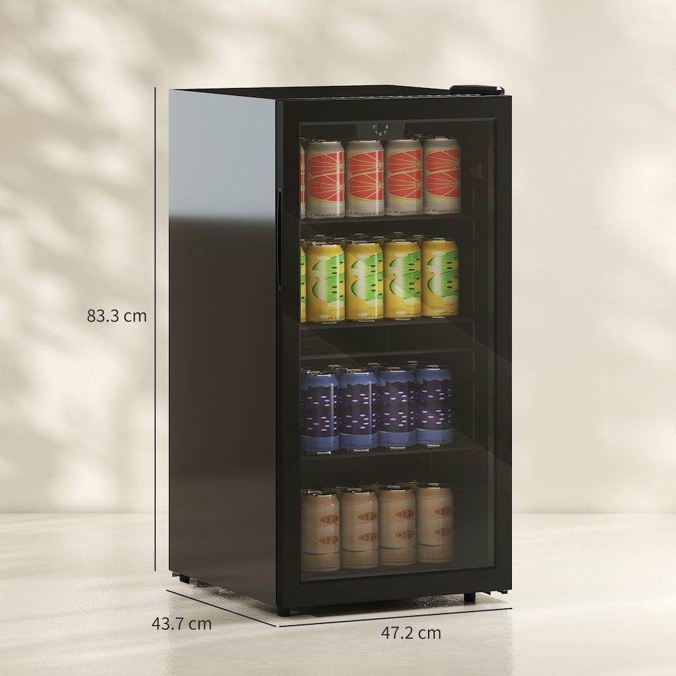 image 1 of HOMCOM 93L Drinks Fridge, 115 Can Under Counter Freestanding Wine Fridge