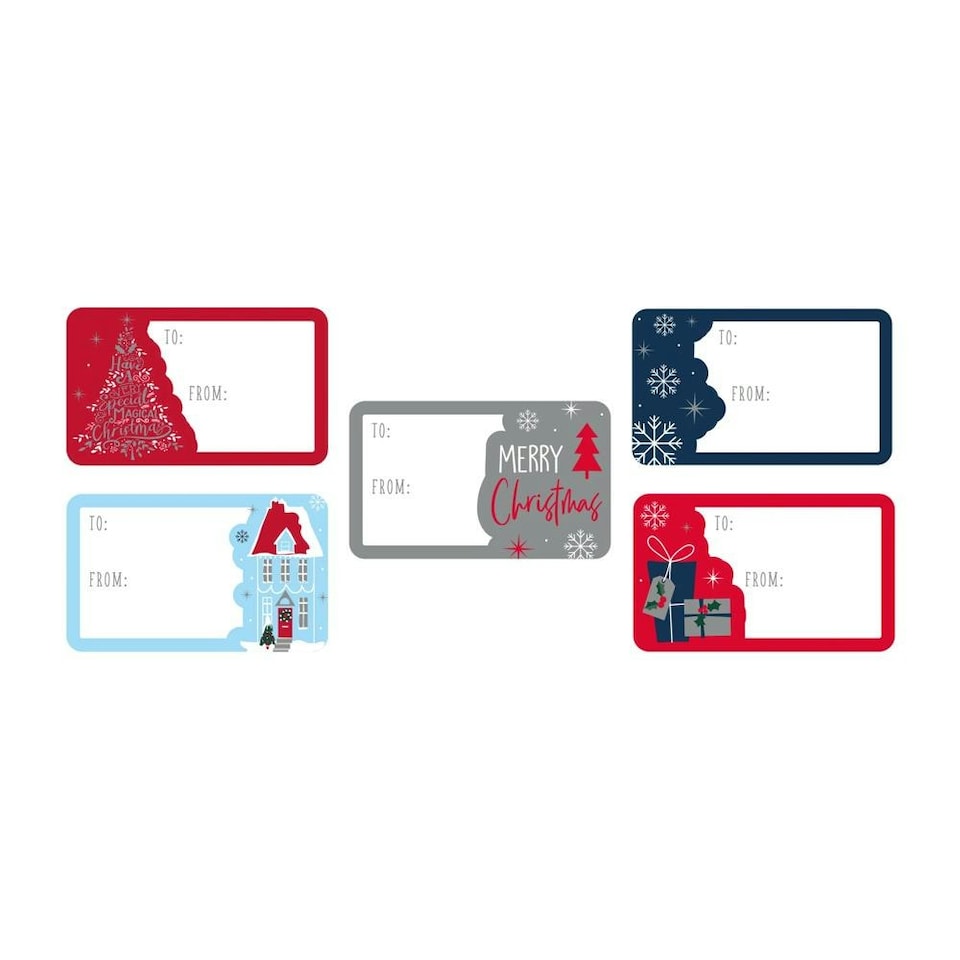 image 1 of Pack of 50 Contemp Christmas Stickers