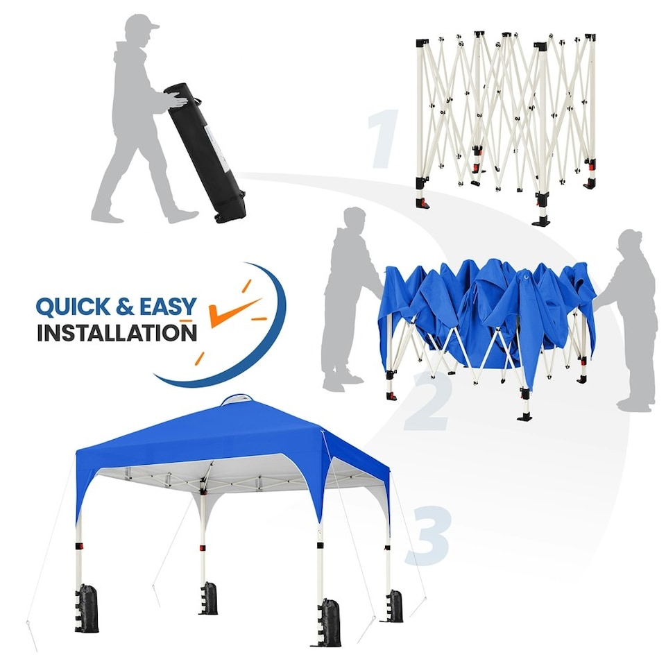 image 1 of Yaheetech 300 cm  × 300 cm Portable Instant Heavy-Duty Canopy Blue
