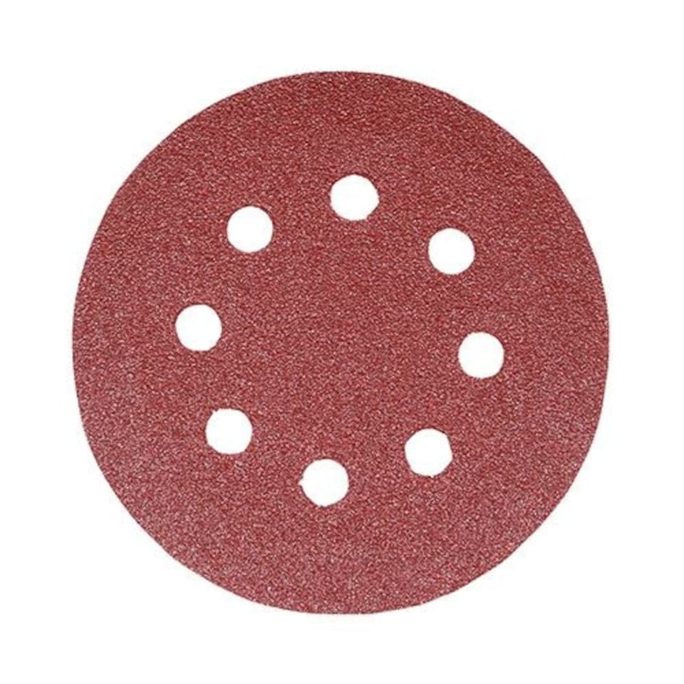 image 1 of Timco - Random Orbital Sanding Discs - 120 Grit - Red (Size 125mm - 5 Pieces)