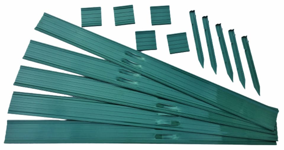 image 1 of Swift Edge Garden Edging - Lawns, Borders, Pathways, Plots, Flowerbeds, Landscaping - Aluminium 100mm tall - 18m pack - Green | Green | 18m | 1