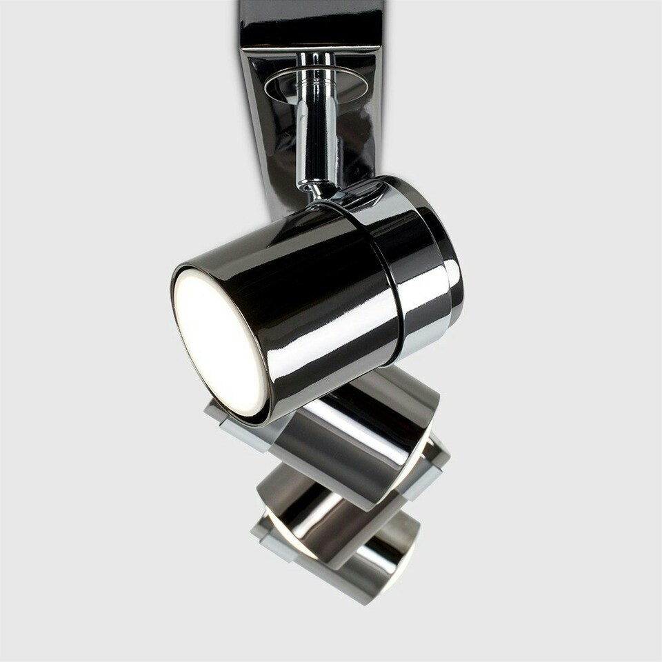image 1 of ValueLights Modern 4 Way Straight Bar Ceiling Spotlight Fitting Black Chrome Finish | Black