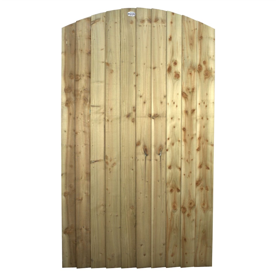 image 1 of Arch Top Wooden Garden Gate 6ft x 3.5ft Feather Edge Fully Framed Treated Door