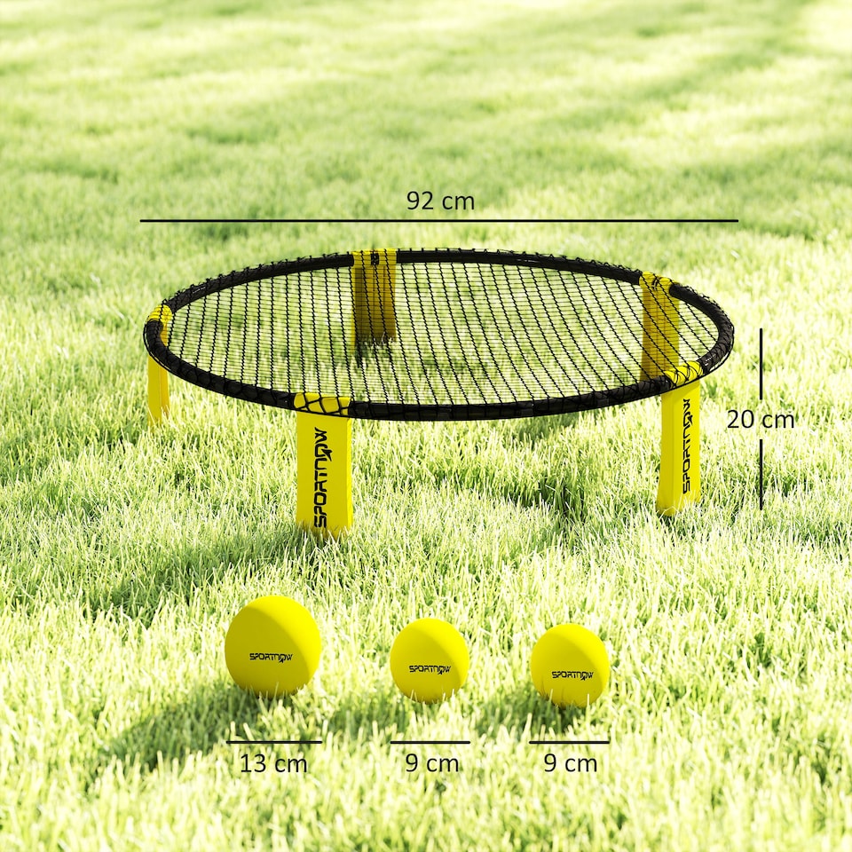 image 1 of SPORTNOW Spike Game Set, Mini Beach Games Set with Net, 3 Balls and Pump