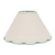 image 4 of ValueLights Florie Natural Small Taper Lamp Shade Scallop Green Trim | Green