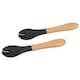 image 1 of Tiny Dining Bamboo Silicone Tip Forks - Black - Children's Baby Toddler Soft Curved Feeding Weaning Fork - Set of 2 | Black | Black