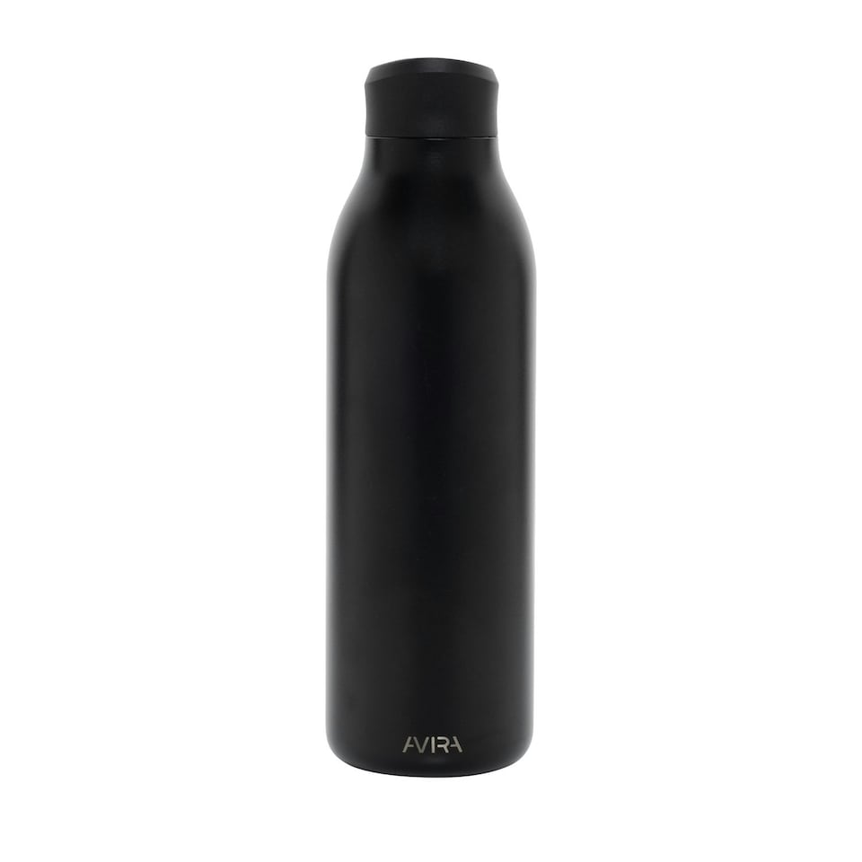 image 1 of Avira Alok Recycled Stainless Steel 600ml Water Bottle - Black - One Size