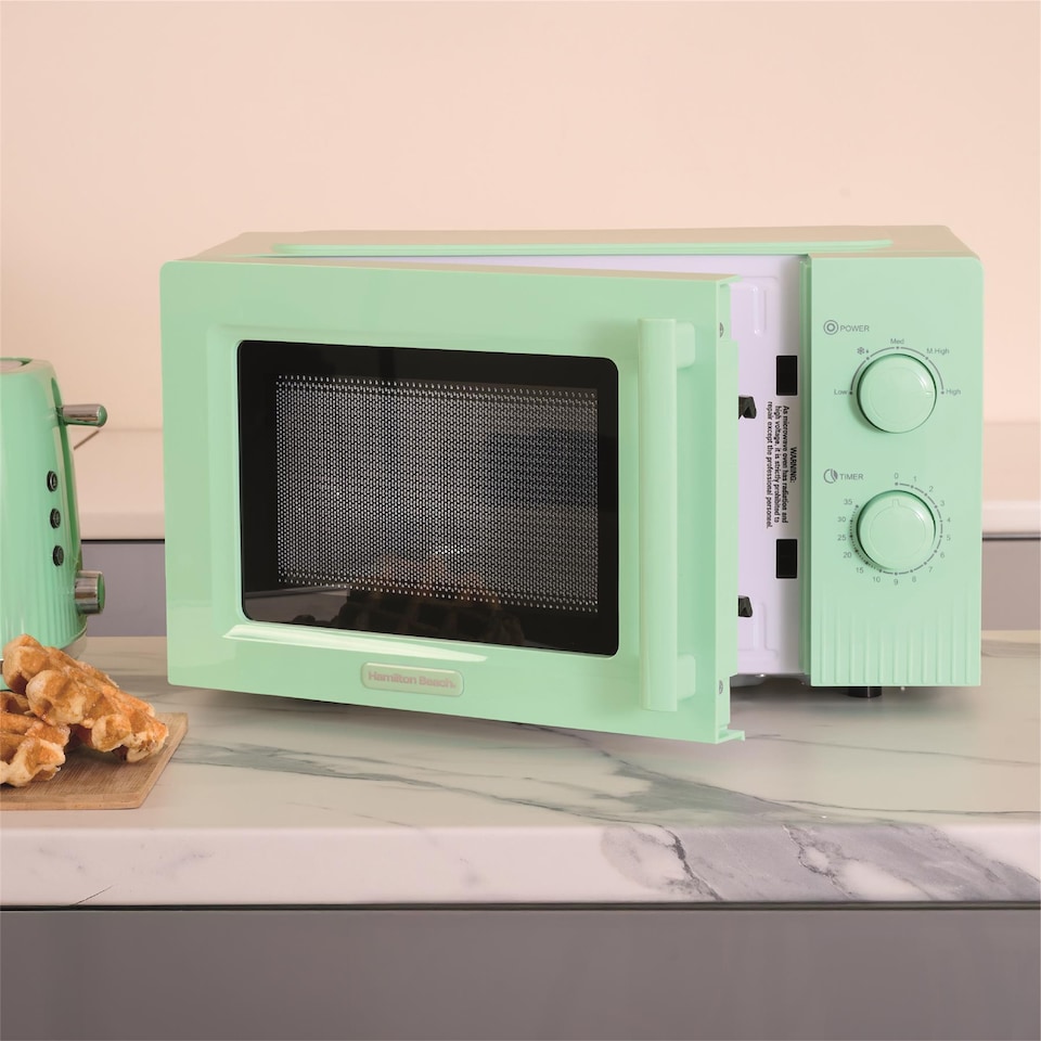 image 1 of Hamilton Beach Miami Manual 800W Microwave - Mojito Mint