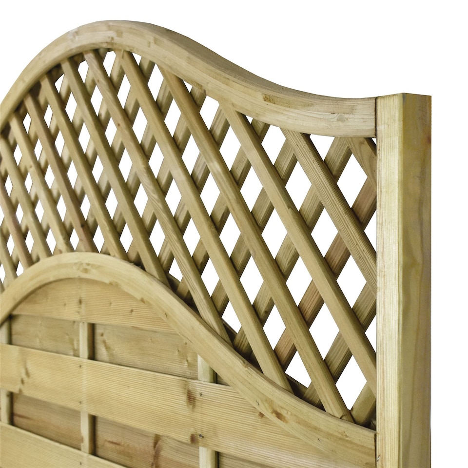 image 1 of Snowdon Timber Omega Lattice Top Fence Panel 3 Pack (H) 1.8m (W) 1.8m