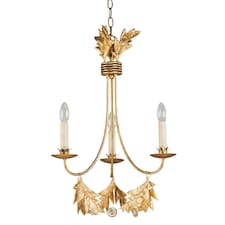 Sweet Olive 3 Light Multi Arm Ceiling Pendant Chandelier Gold, E14