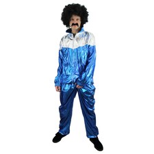 Blue & Silver Shell Suit Costume Blue | XL