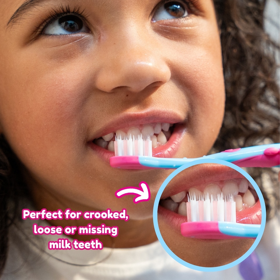 image 1 of Brush Baby Dinosaur FlossBrush™ Bristles Toothbrushes Double Pack (3-6 Years)