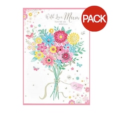Simon Elvin Thinking of You Greetings Card (Pack of 6) - White/Pink/Green - One Size White | One Size