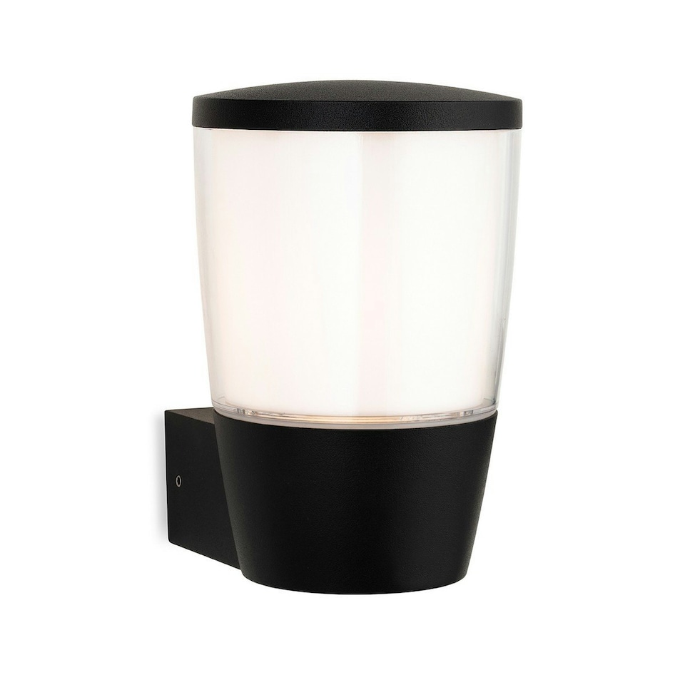Forbes Wall Light Black with White Duplex Polycarbonate Diffuser IP44