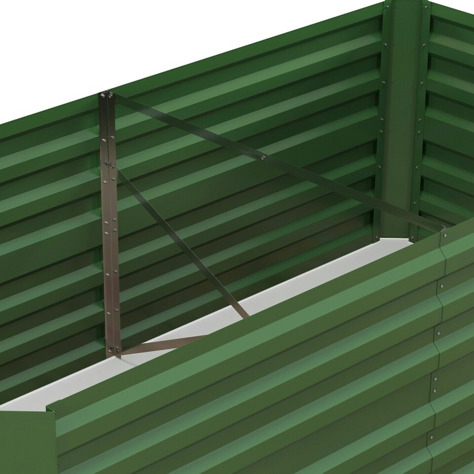 image 1 of Outsunny Galvanised Steel Outdoor Raised Bed w/ Reinforced Rods, Green