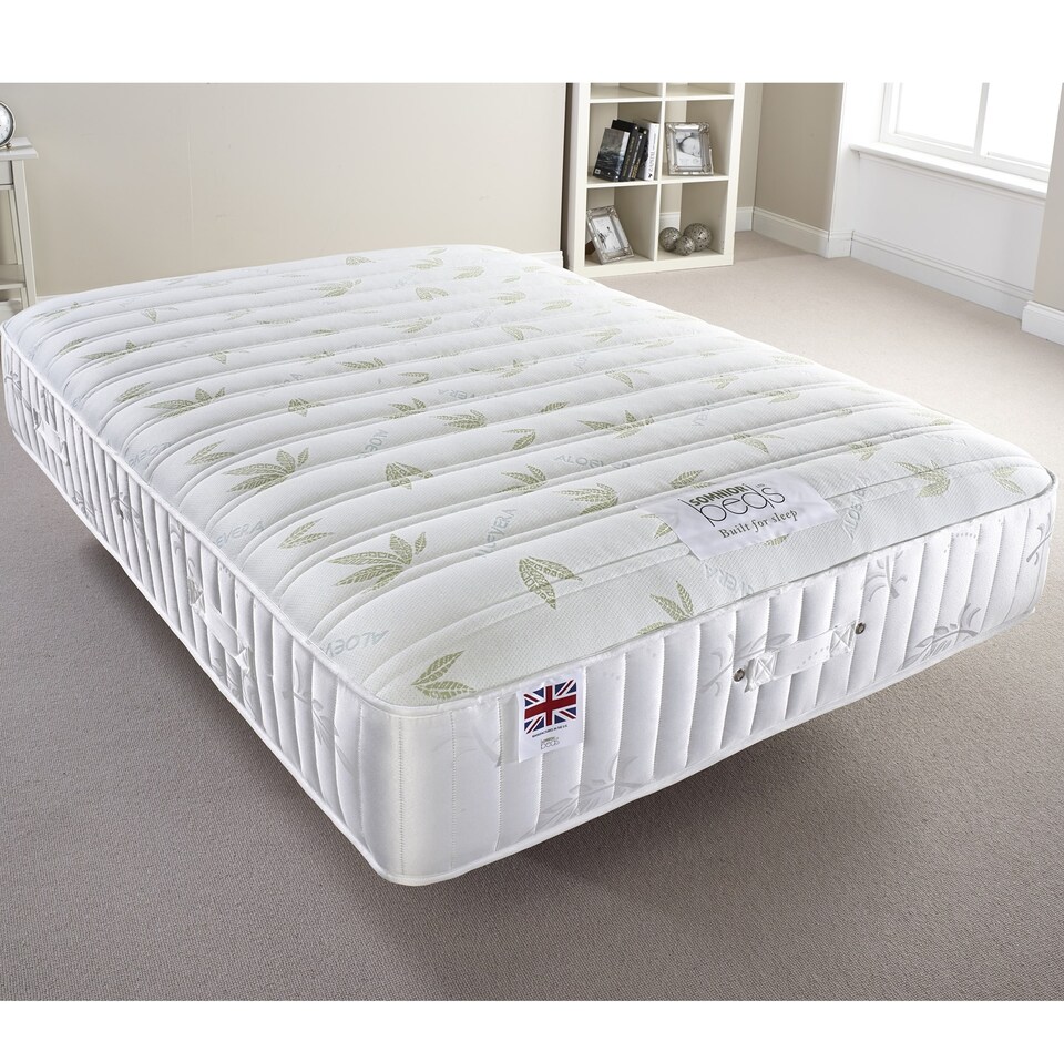 image 1 of Aloe Vera Pocket Spring Mattress with Memory Foam - Medium Firm | White | White | Small Single