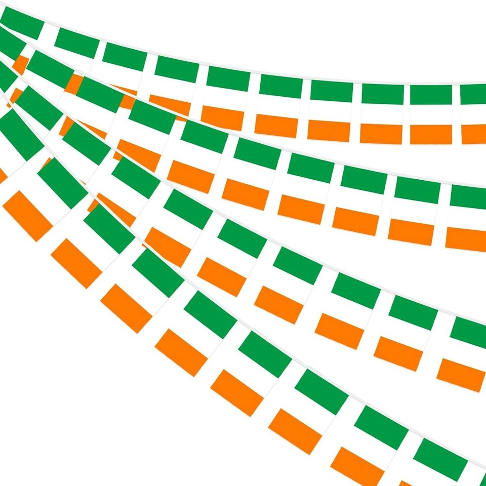 image 1 of Ireland Flag Rectangle Party Bunting 10m with 20 Flags