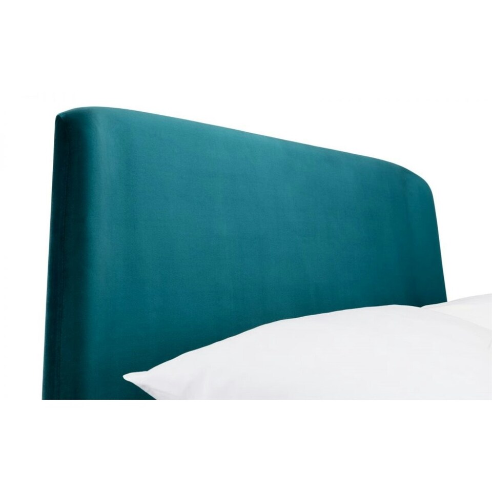 image 1 of Premium - Teal Velvet Curved Bed Frame - Double 4ft 6" (135cm)