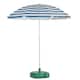 image 1 of Harbour Housewares Metal Beach Parasol & Base Set - 1.74 x 1.93m - Blue Stripe/Green