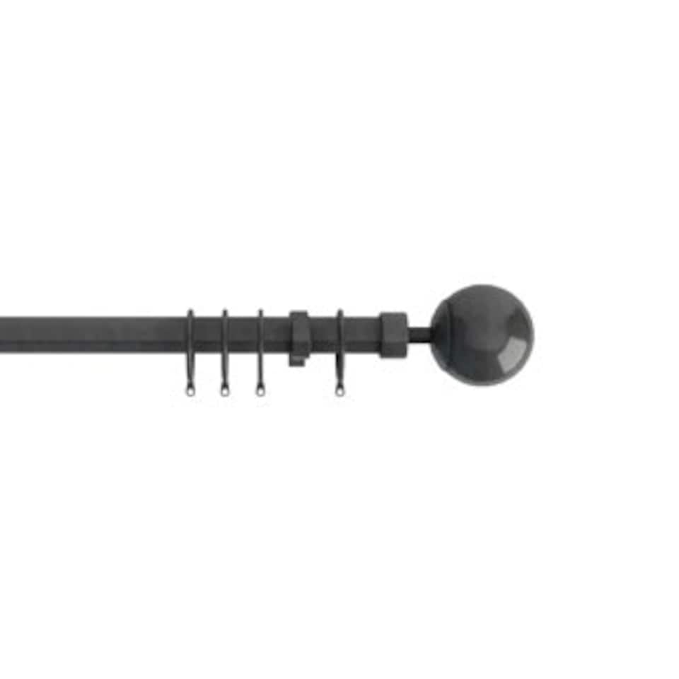 image 1 of 22-25mm Gunmetal Grey Finesse Ball End Metal Curtain Pole Set 170 - 300cm Grey | Grey